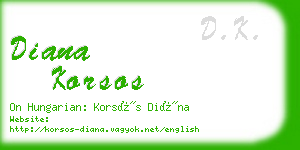 diana korsos business card